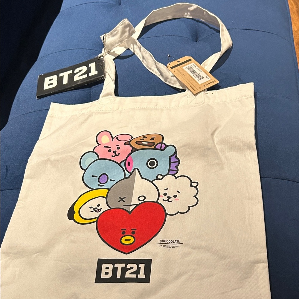 Chocolate BT21 Character Tote Bag